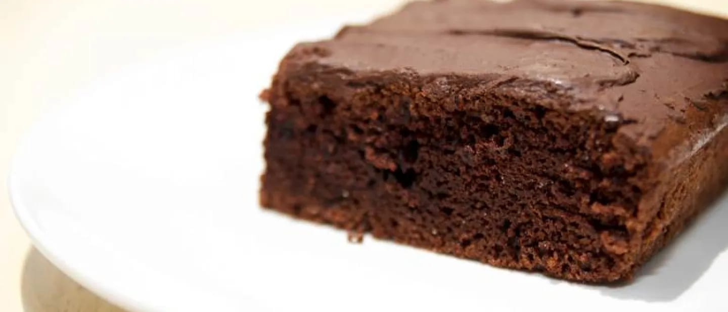 A delicious chocolate brownie