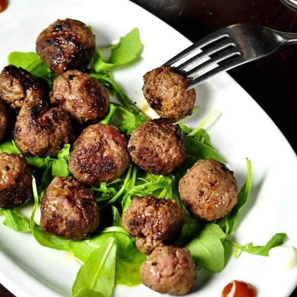 Chicken Meat Balls on a Plate